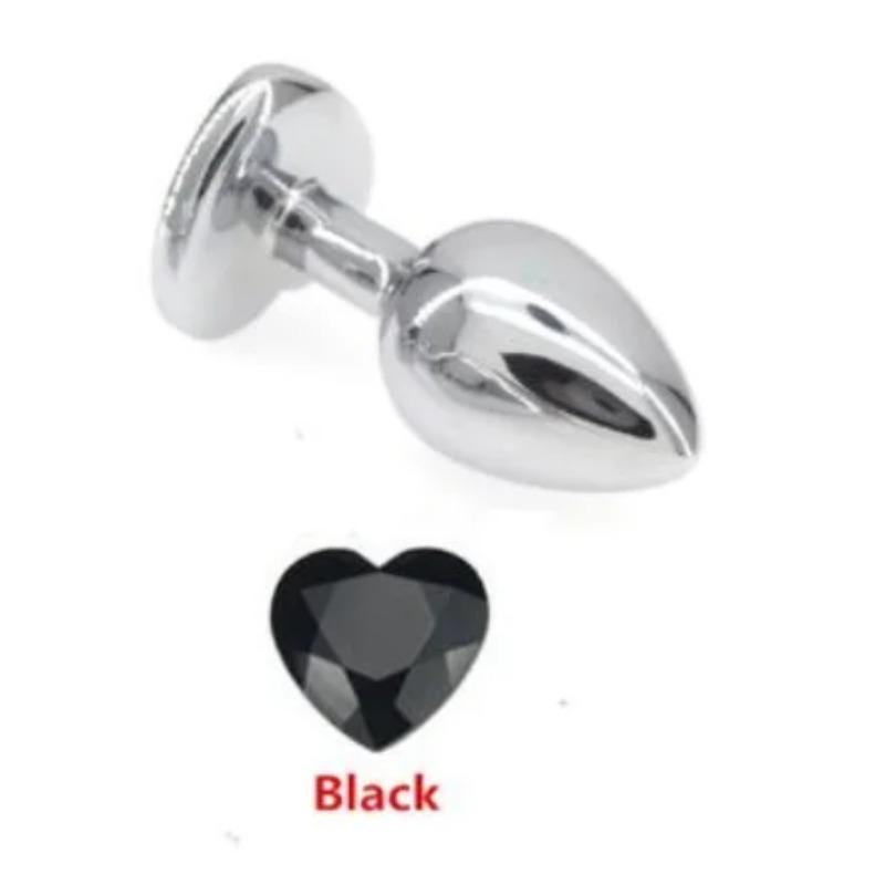 3 Size Anal Plug Heart Stainless Steel Crystal Anal Plug Removable Butt Plug Stimulator Anal Sex Toys Prostate Massager Dildo