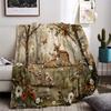 Cozy Forest Deer Print Blanket - Warm, Skin-Friendly Flannel Throw for All Seasons, Ideal for Home, Travel, and Camping, Perfect Gift for Fa
