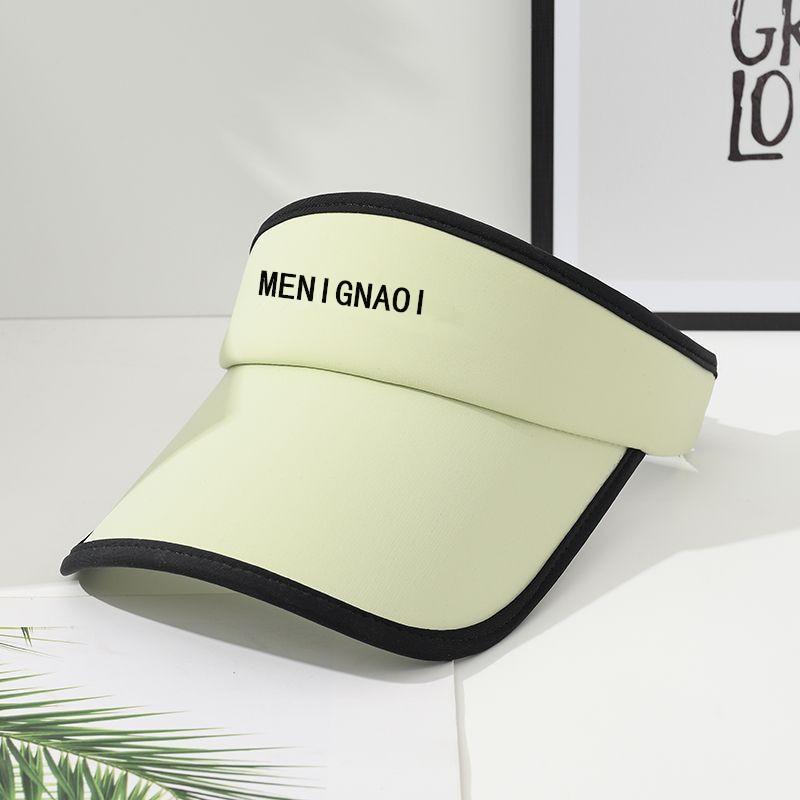 Hat female summer empty top hat sun protection sunshade UV protection letter sports running outdoor beach showing small face