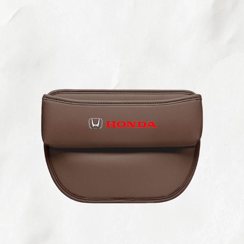 

For Honda Civic Accord CRV HRV Fit Jazz City Odyssey Car Sewn Seat Gap Crevice Slot Leather Storage Box Auto Accessories коричневий