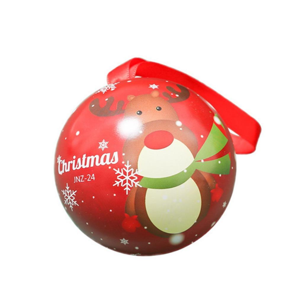 Pendants Xmas Hanging Ornament Tinplate Candy Ball Christmas Ball Ornaments Candy Ball Box Jar Hanging Decorations Fillable Xmas