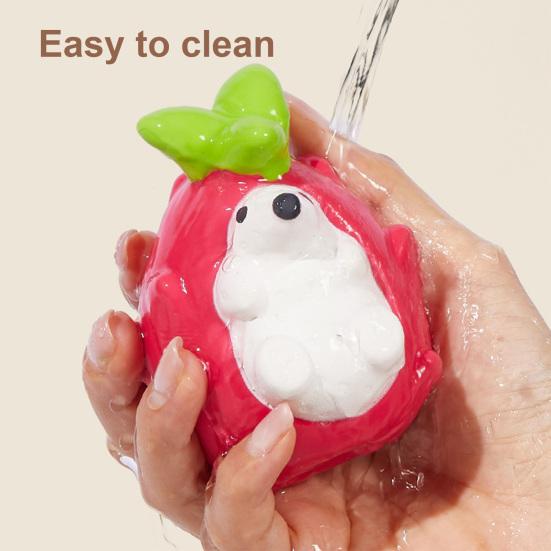 Pet Toy Molar Teeth Guard Soft Tough Chew Toy Cartoon Fruit Animal Design Bite-Resistant Tooth Cleaner Dog Toy with Built-in Sound