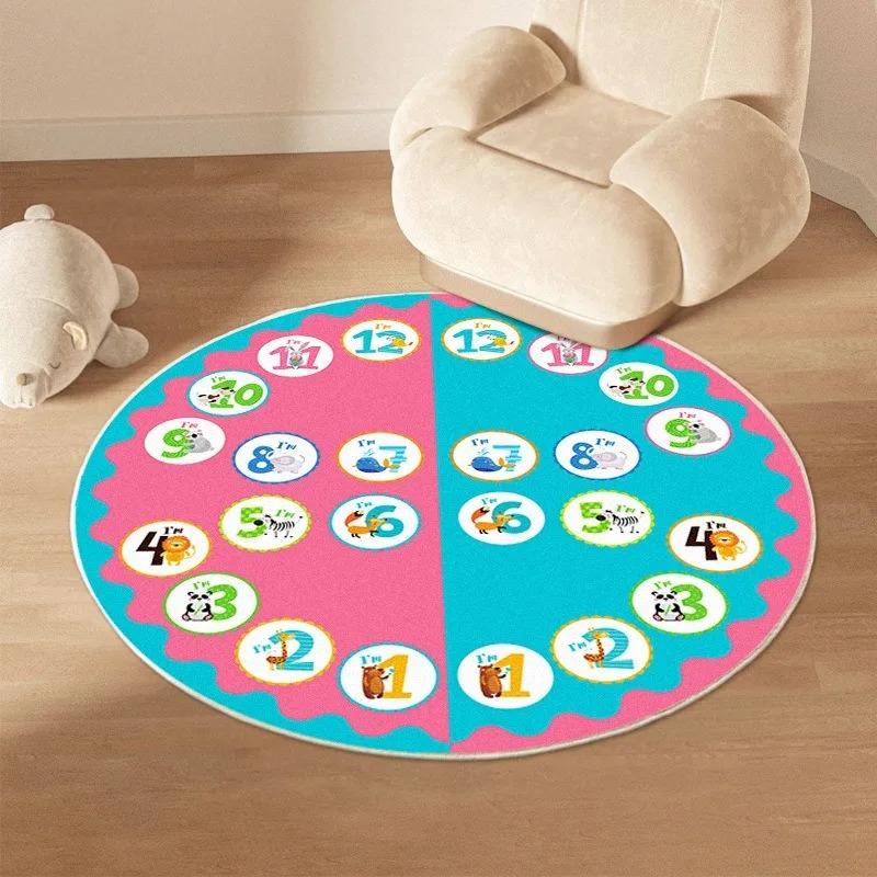 Cartoon Traffic Carpet Mat Rug Vehicles Road Maze Kids Educational Car Home Decoration Round Floor Mat Bedroom Carpet Rug