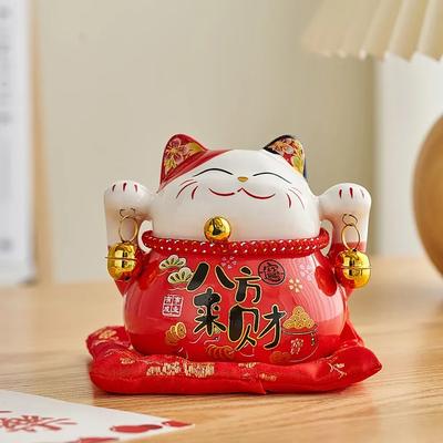 Niedliche, kreative Maneki Neko Miniatur-Wohnkultur, Wohnzimmer-Accessoires, Büro, Ladeneingang, Dekoration, Kunsthandwerk, Glückskatze