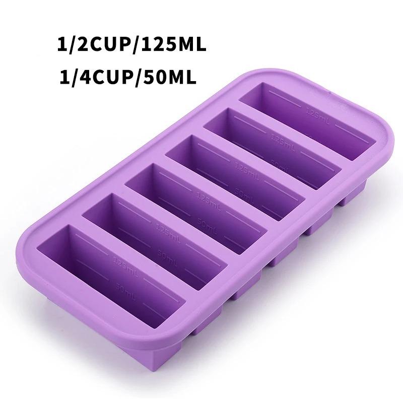2/4/6-piece Silicone Freezer Tray Mold with Lid, Storage Box Food Box, Storage Containers for Soup, Broth, Meal Prep, Ice Cubes