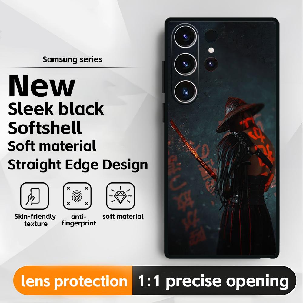 Japanese Bushido Samurai ghost  Phone Case For Samsung Galaxy S25 S24 S23 S22 S21 S20 Plus Ultra Note20 Soft Black