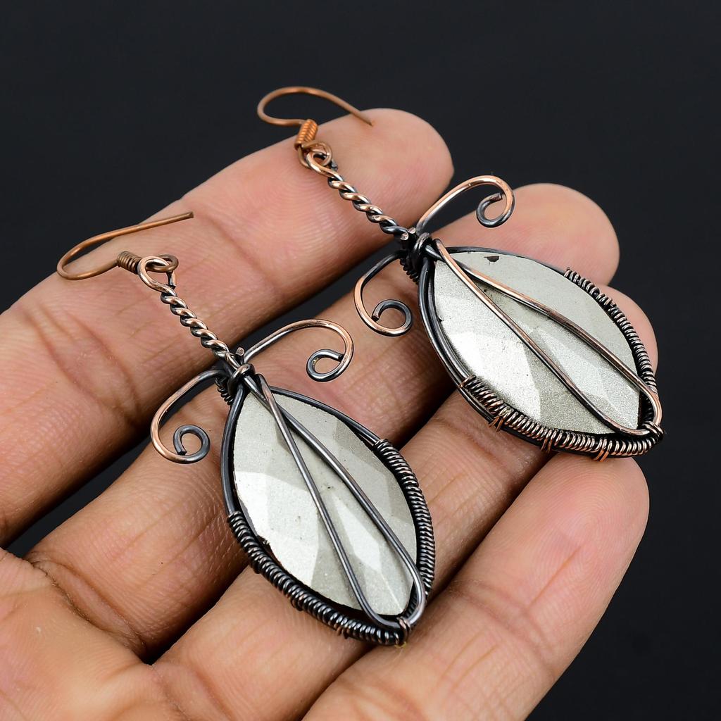 Brown Mystic Topaz Earrings Gemstone Jewelry, 999 Copper Wire Wrapped Earrings, Handmade Beautiful Jewelry Earrings