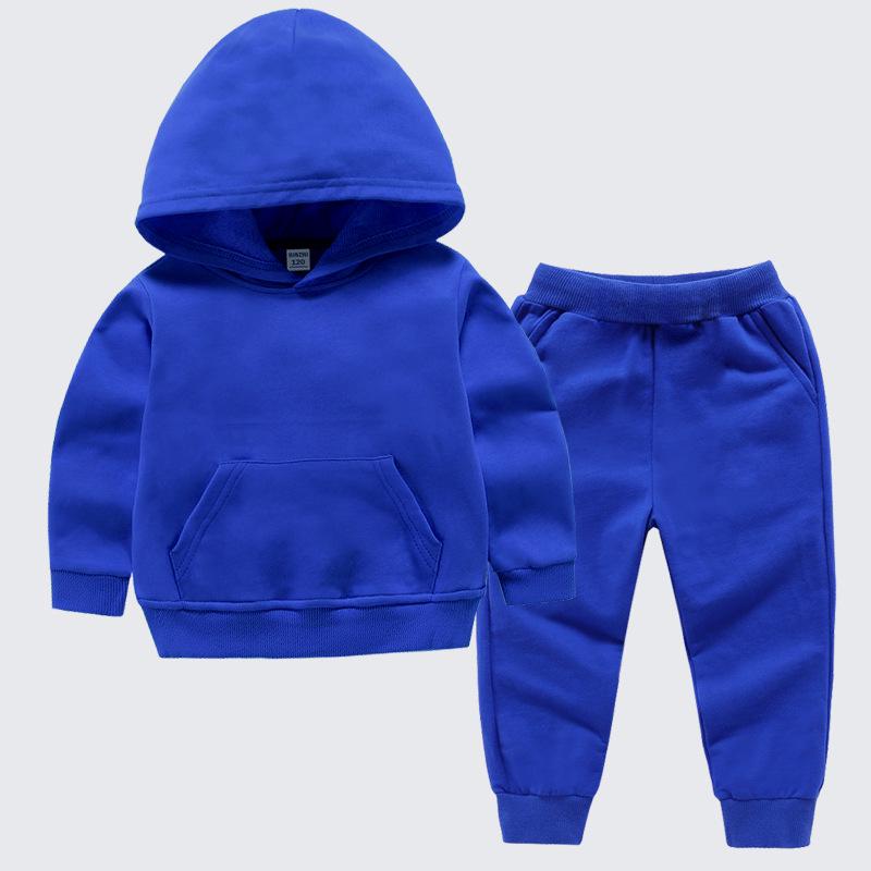 Baumwoll-Kapuzensweatshirt-Zweiteiler für Kinder, Jungen und Mädchen - Sportbekleidung für Frühling/Herbst