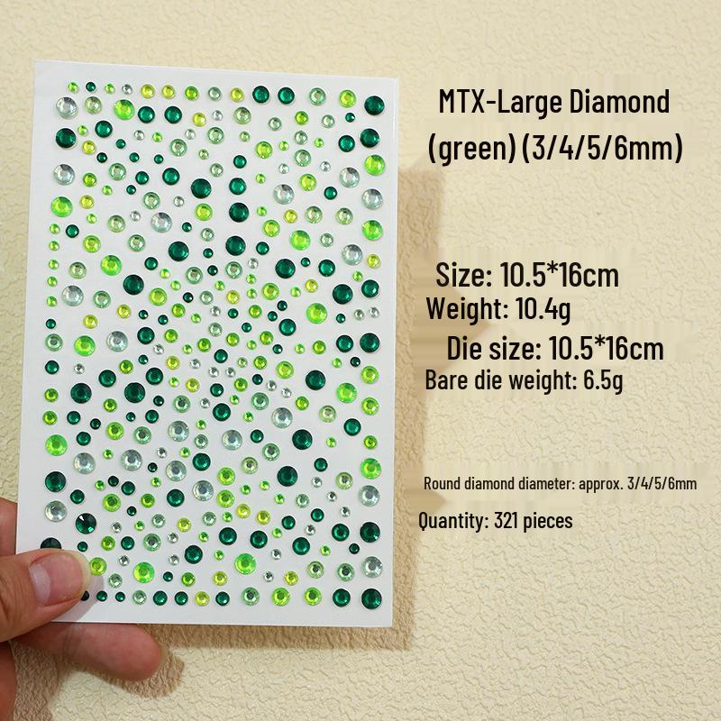 15-Color Crystal & Acrylic Face Stickers - Stage Beauty Diamonds