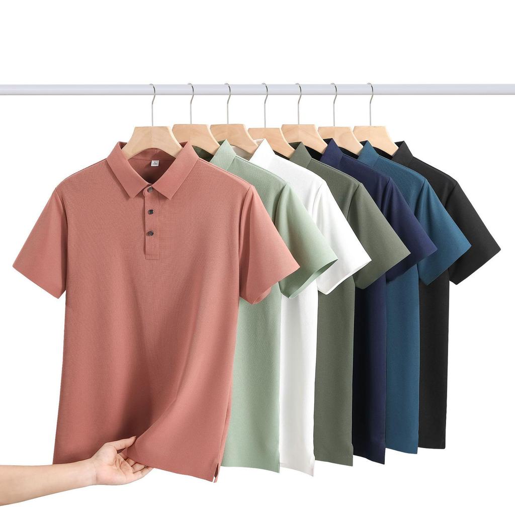 President Waffle IJszijde Poloshirt: Werkkleding met korte mouwen en omgeslagen kraag met aangepast logo