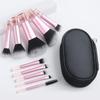 Juego de 10 mini brochas de maquillaje, polvos, sombras de ojos, base, rubor, difuminador, corrector, herramientas de maquillaje de belleza, brochas, suministros profesionales.