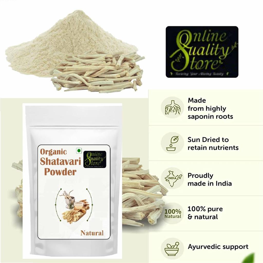 Online Quality Store Natural Shatavari Root Powder, 100g