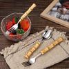 Lijia Bamboo Handle 304 Stainless Steel Western Cutlery