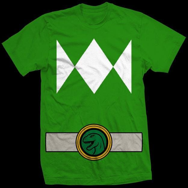 Green Power Ranger ALL SIZES YOUTH SiZES Shirt Tommy Oliver Dragonzord Power Rangers Unisex Cosplay Tee