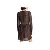 Michael Kors Solid Animal Print Waist-Defining Long Sleeve Dress Women dresses Black MF281983TQ-001