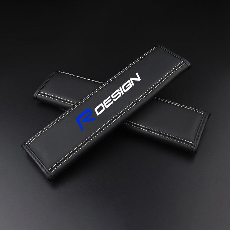 

2Pcs Nappa Leather Seat Belt Shoulder Cover Protection Pads For Volvo R Design xc60 s60 v40 v50 v60 xc90 s40 s80 c30 Car