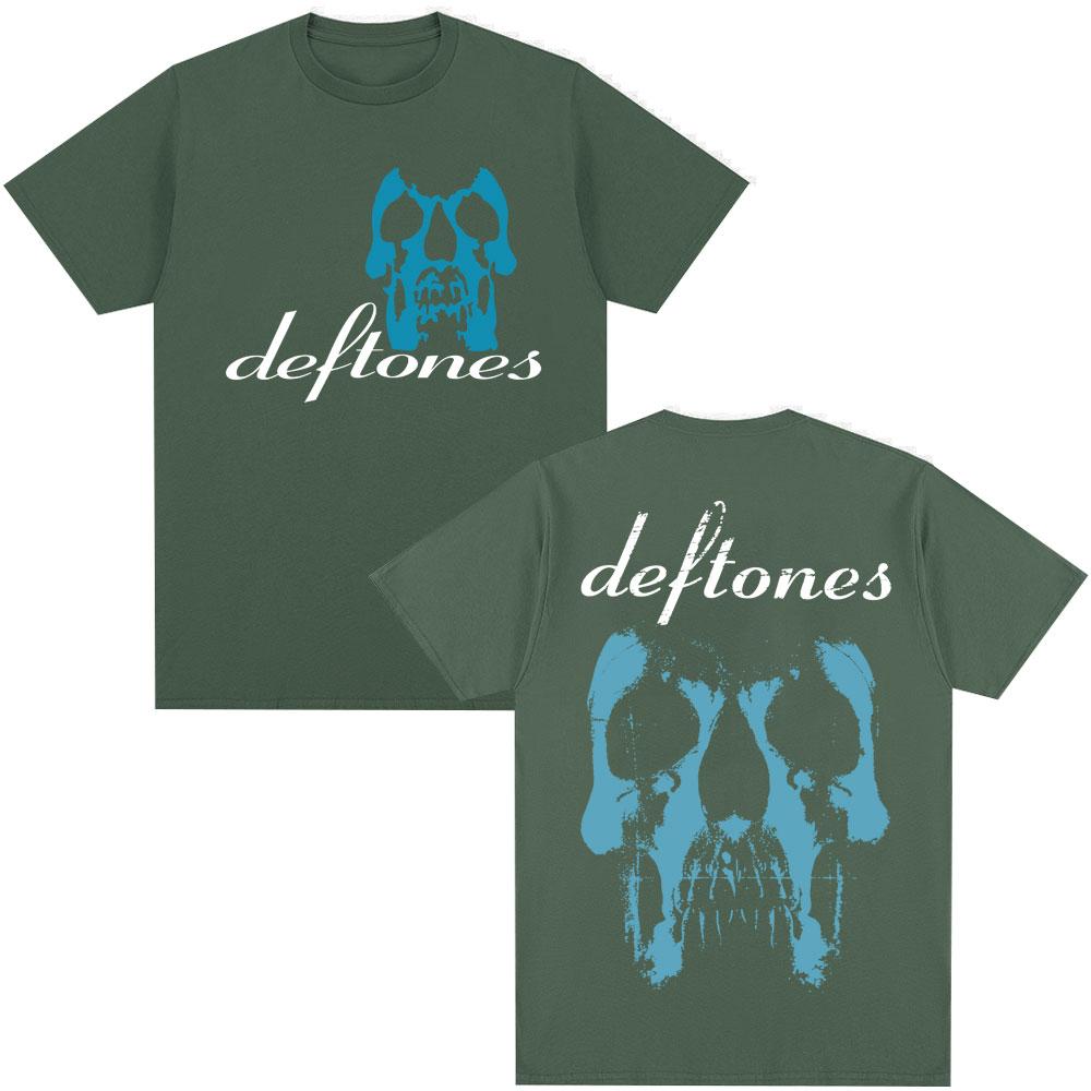 Rock Band Deftones Band Horror Skull T Shirts Vintage Hip Hop Gothic Hipster T Shirt Men Women Cotton Oversized Tees Streetwear