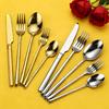 High-grade Gold Cutlery Set: Thickened 304 Stainless Steel Knight Knife, Fork, Spoon for Western Food and Steak (4-piece)