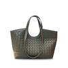 Vintage Leather Woven Tote Bag Women Large Capacity Shoulder With Magnetic Soft Genuine Cowhide
