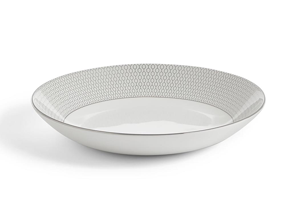 Wedgwood Official Wedding Gift Geo Platinum Approximately Wedding Gift for the Bride and Officially Imported Wrapping Bowl, 24cm, White, Tableware,