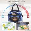 Space Cat Astronaut Lunch Box Insulated Lunch Bag Boys Cooler Tote Girls Shoulder Strap Reusable for School Picnic Travel Office