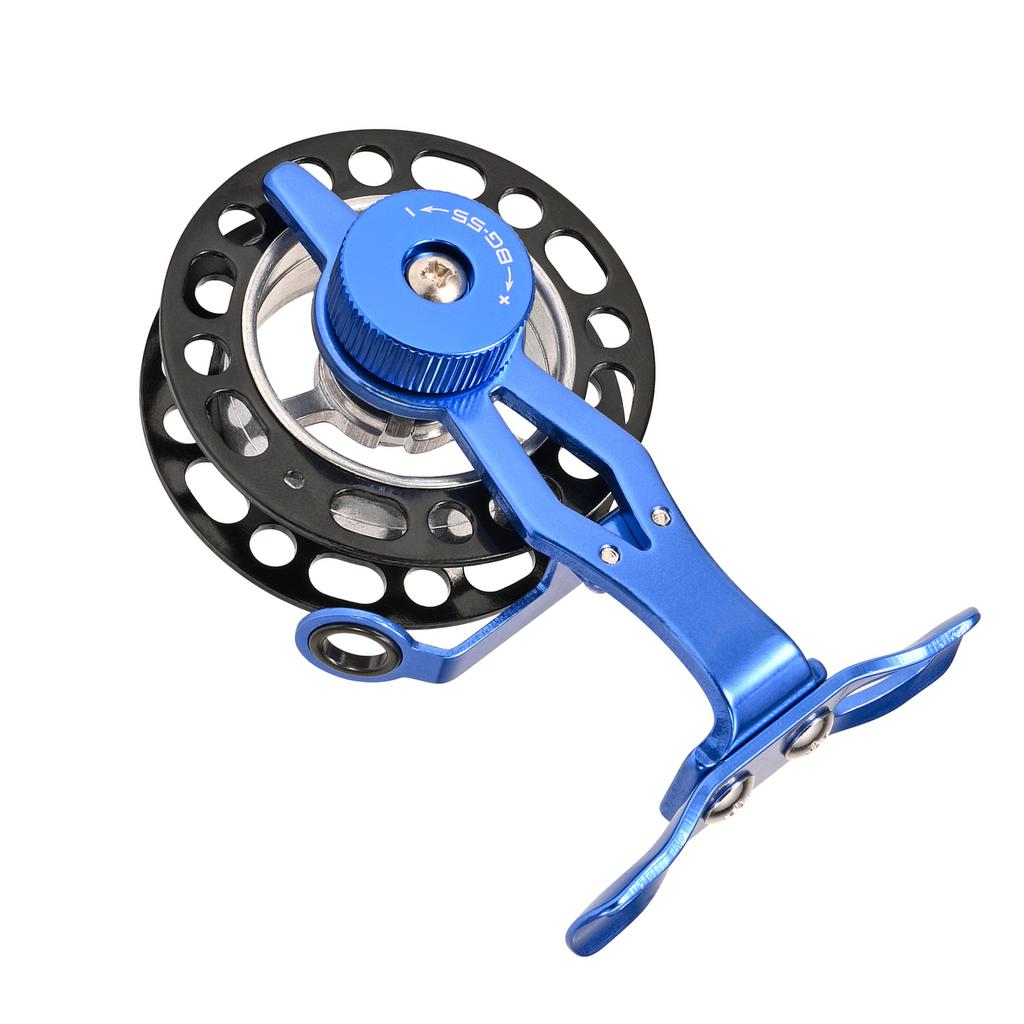 Left-Handed Ice Fishing Reel Full Metal Skeleton Aluminium 39g Lightweight with Unloading Force Adjustment for Ice Fishing Enthusiasts
