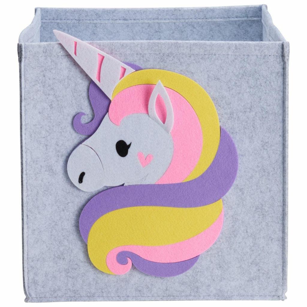 Unicorn Fabric Basket For Toys And Accessories