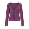 New Korean Style V-Neck Slim Fit Candy Color Long Sleeve Cardigan Jacket
