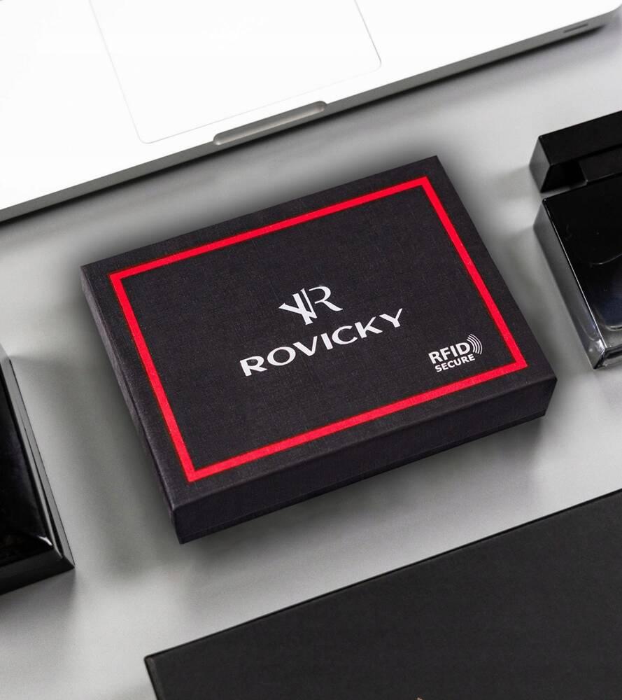 Elegancki skórzany portfel z przegrodami Rovicky