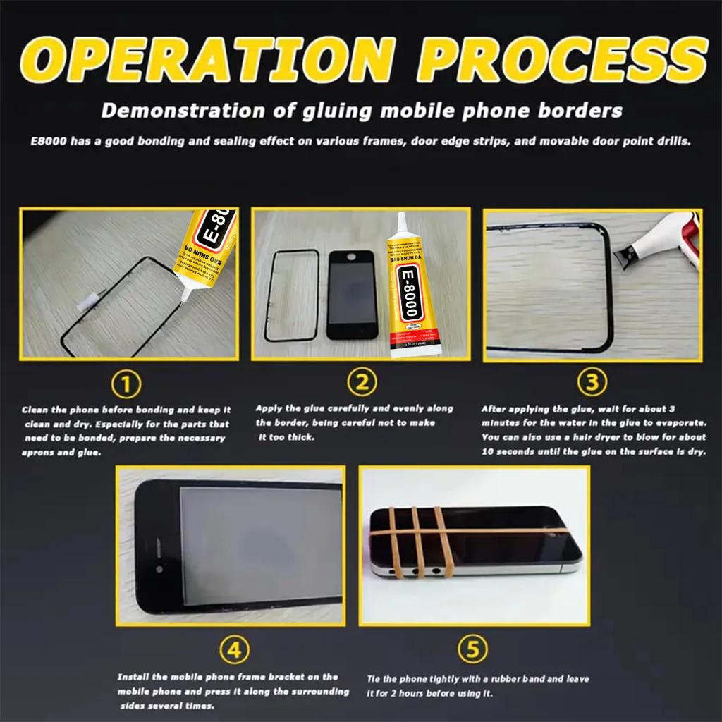 B7000/E8000 Mobile Phone Adhesive – Direct from the factory: Buy one, get one free. Jewellery & Accessories, Screens, Back Covers, Waterproof