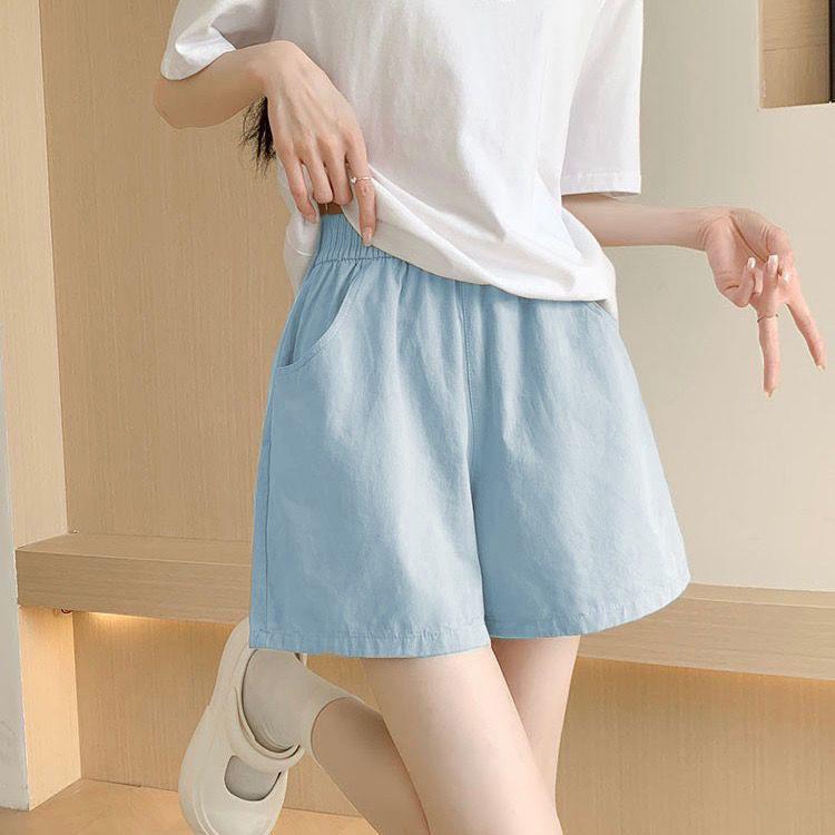 Women's Summer Ice Silk High Waist Casual Black Shorts