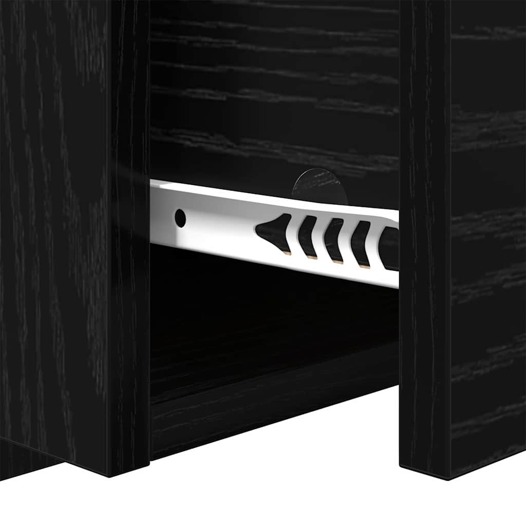 Wall Mounted Nightstand 2 Pcs Black Oak Effect