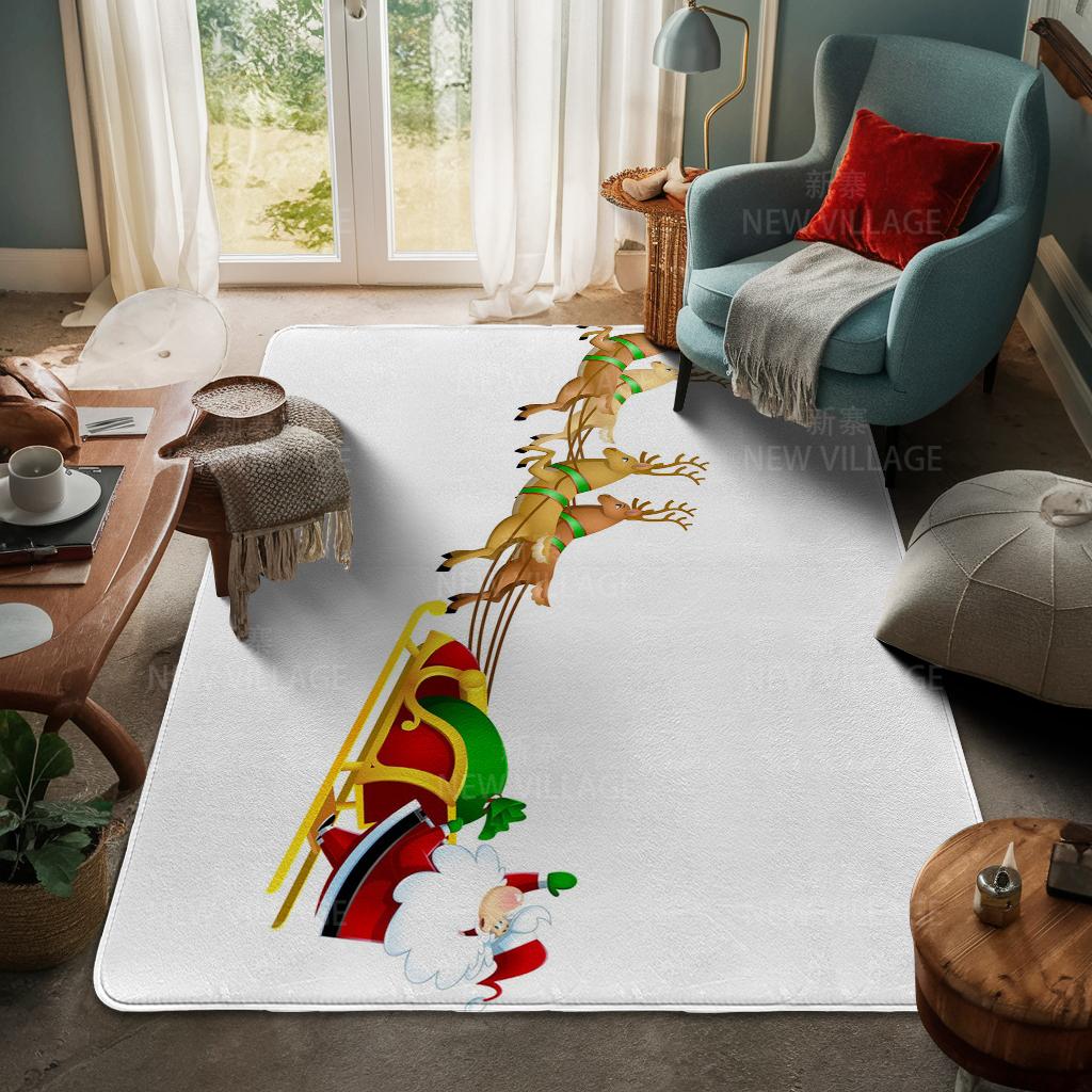 House Entrance Carpet Home Door Mat Living Room Bath Foot Bathroom Non-slip Water Absorption Rugs Bath Merry Christmas Winter