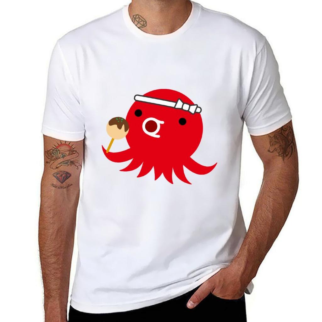Cute Cartoon Takoyaki Octopus Tshirt Antiwrinkle Short Sleeve Tshirt