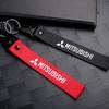 xksh2 Car Remote Keychain Leather Keyring Auto Key Chain Pendant Accessories For Mitsubishi 9 Ralliart X EX ASX Colt Outlander Pajero
