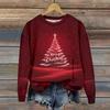 Women's Christmas Printed Casual Fashion Long Sleeve Round Neck Pullover Top
