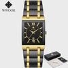 WWOOR Top Brand Luxury Steel Strap Business Quartz Watch Men Casual Waterproof Sports Watch