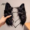 Carnival Masquerade Props Cat Ears Headband, Soft Fuzzy Headband for Men Women, Furry Hairhoop Faux Fur Animal Headwear Cosplay Costume Halloween