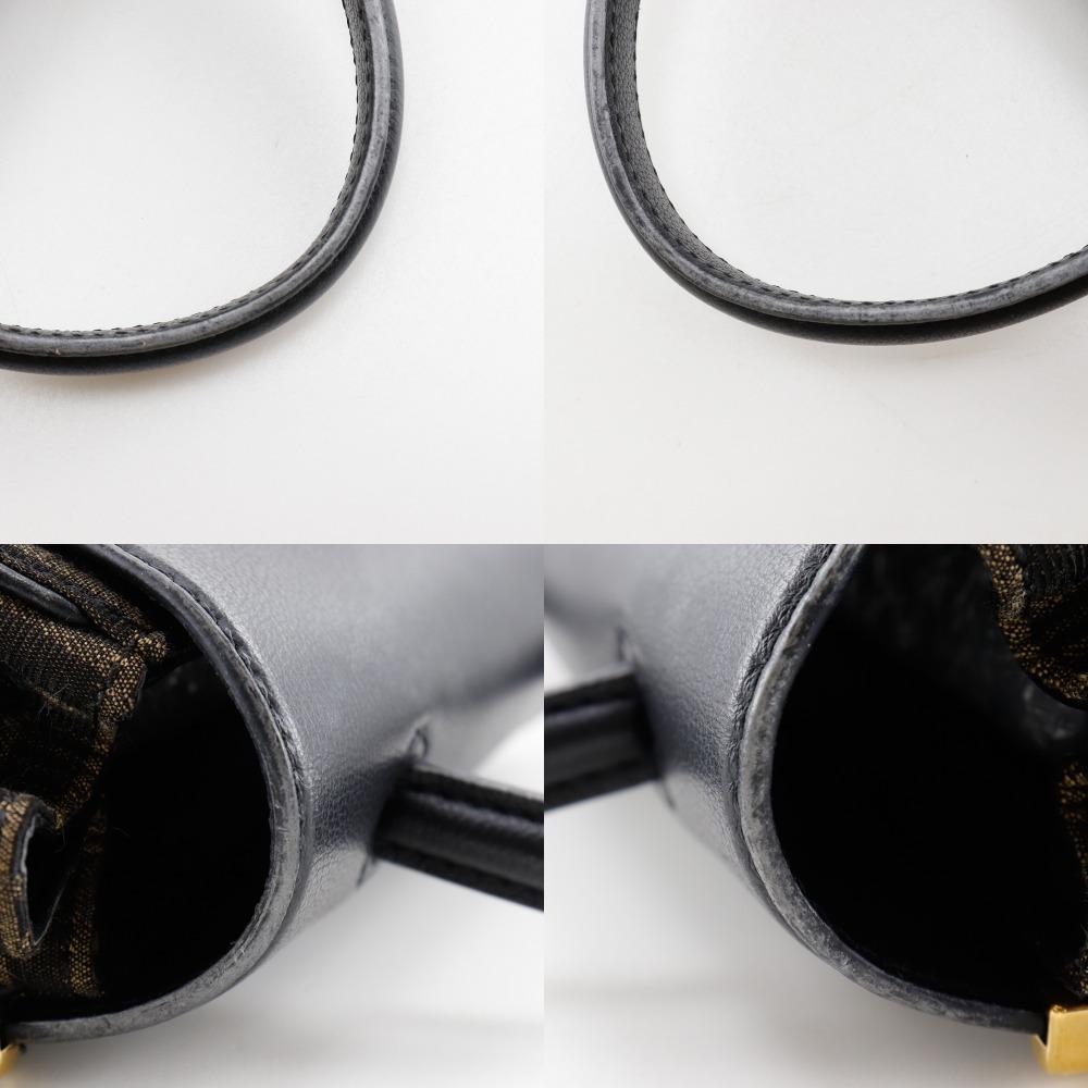 Fendi La Medusa Zucca Handbag X Versace Fender 2WAYShoulder Black / Brown Nylon Canvas/leather Women Used