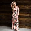 Women's Summer Long Dress Floral Print Boho Beach Dress Tunic Maxi Dress Evening Party Dress