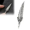 Accessorio da bavero da uomo 1/2 pezzi Spilla con piuma vintage per uomo, Gioielli in lega color argento, Spilla decorativa retrò per colletto di camicia, Badge decorativo per abiti, borse, cappelli, sciarpe, abiti
