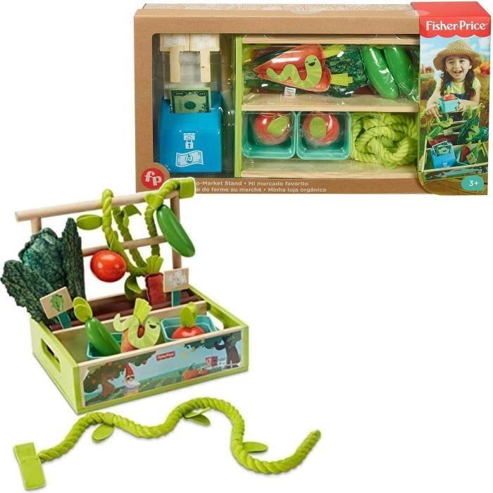 Ensemble De Jouets Colorés Supermarket Farm Stall with Vegetables Piggy Bank + Accessories Fisher Price