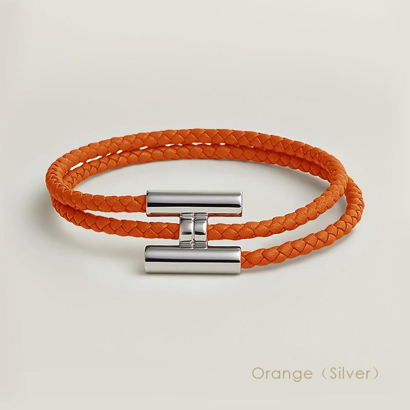 MOONLIGHT Classic H Button Braceles for Women Double-layer Leather Charm Bracelet Female Fashion Couple Jewelry Gifts 13 Colors