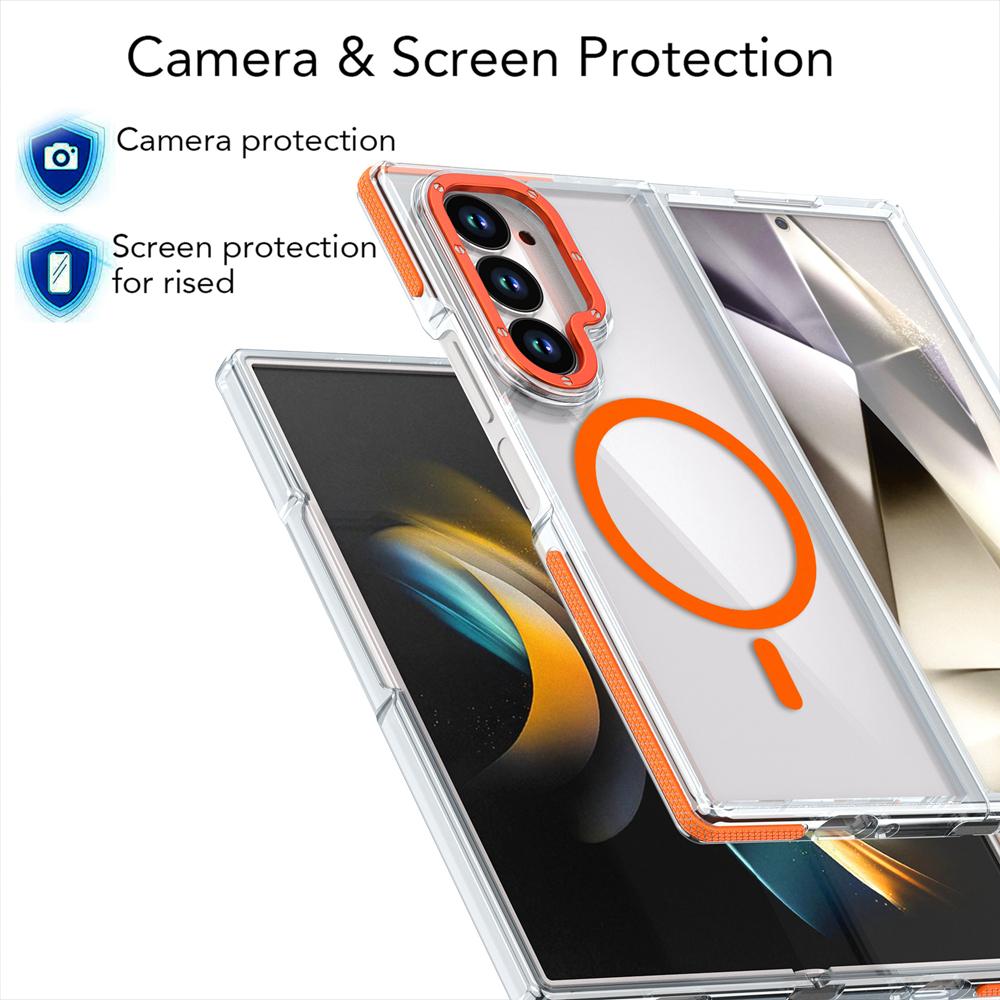 KEYSION Transparent Magnetic Case for MagSafe for Samsung Z Fold 7 6 5G Clear Shockproof Phone Back Cover for Galaxy Z Fold 6 7