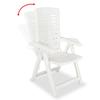vidaXL 2 Pieces Adjustable Folding Chairs Made of Plastic, White