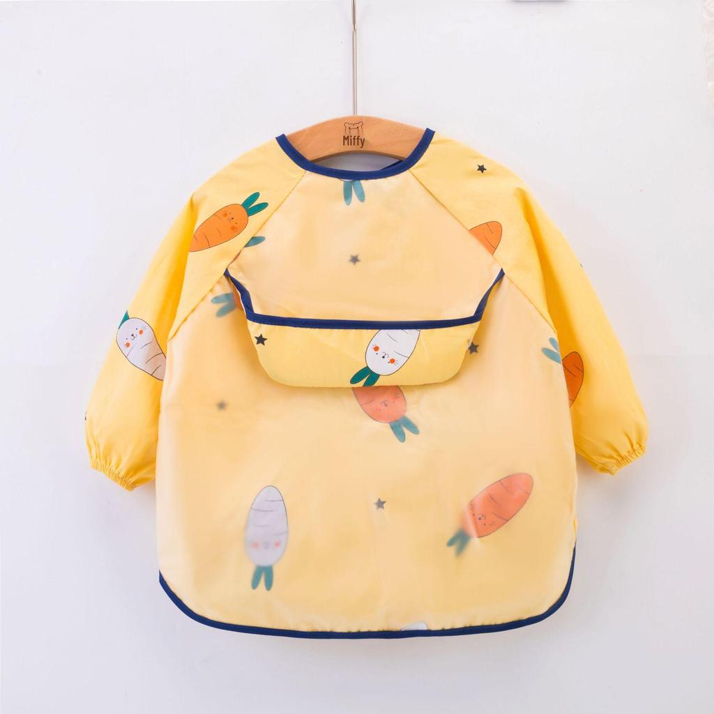 Children's Reversible Cotton Coverall – Baby Waterproof & Oil-Proof Bib and Apron