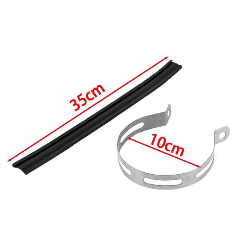 10cm/11cm RoundStainless Steel & Carbon Finer Motorcycle Exhaust Clamp Muffler Supporting Bracket Mount Clamp Strap