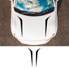 2Pcs Black Universal Racing Auto Hood Stripes Decal Sticker For Car SUV Truck