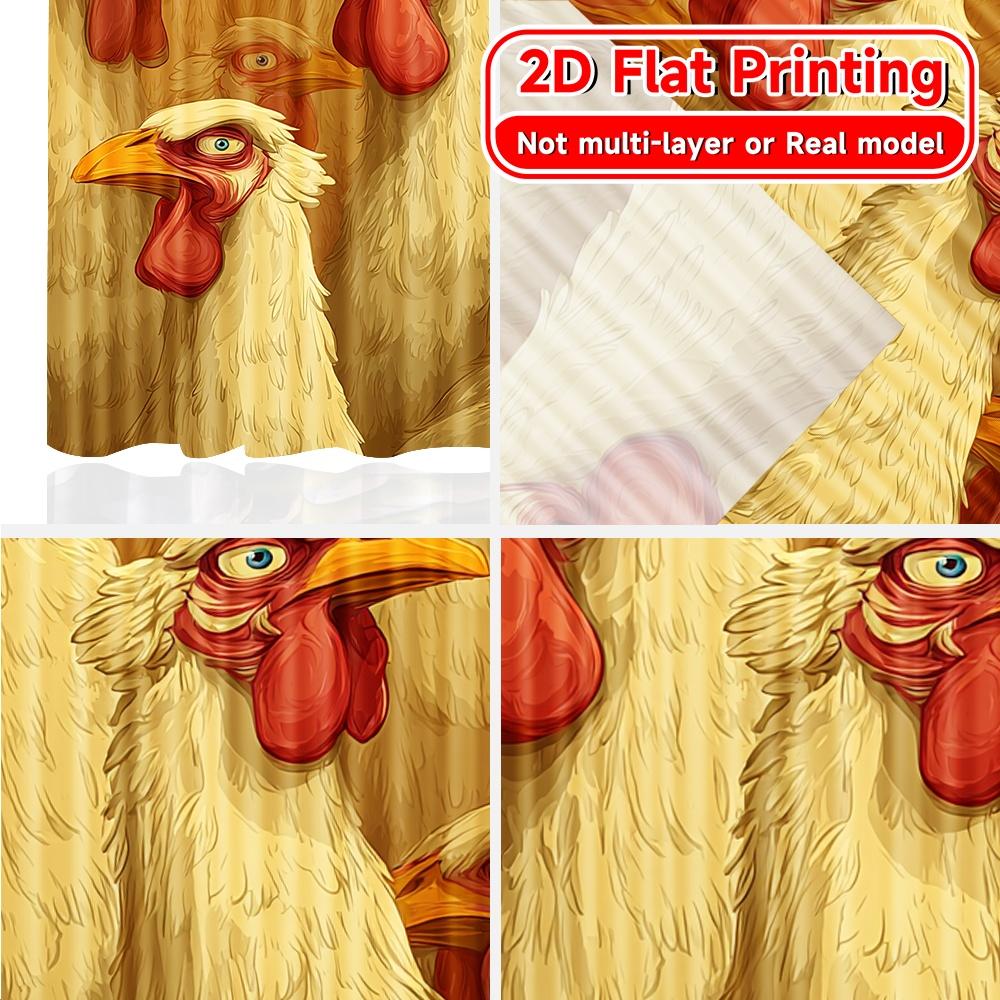 Flat Printing Curtains Without Rod Cheerful Cartoon Chickens April Fools Is Day Festival Chic Print Polyester Curtain Set Of 2 Made Washable