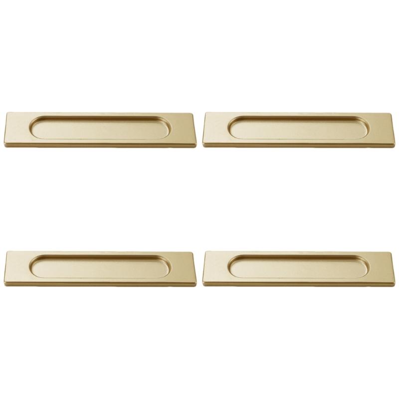4pcs Auto Adhesive Sliding Door Handle Modern Aluminum Alloy Sliding Door Pulls for Cabinets Furniture